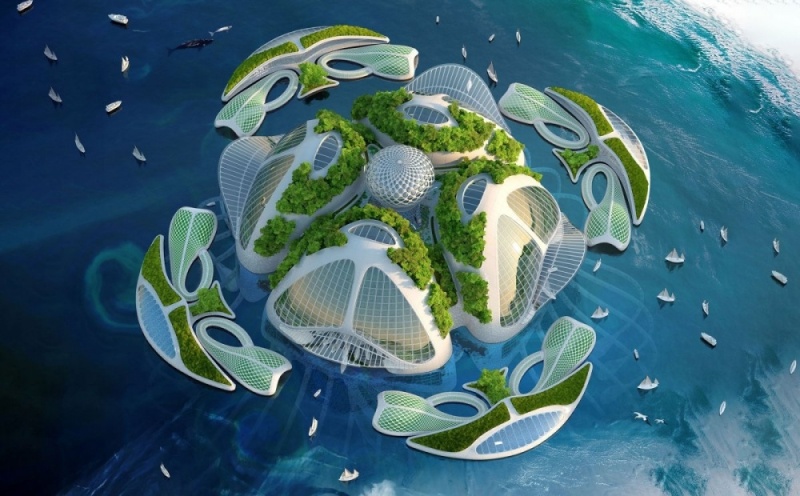 Công trình xanh Aequorea trên đại dương của tương lai