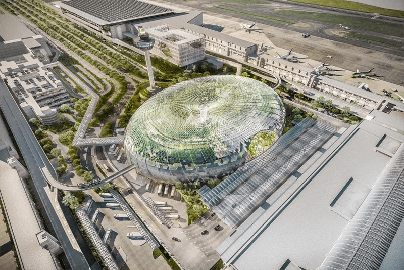 Toàn cảnh công trình cảnh quan sân nhà ga sân bay mới của Singapore