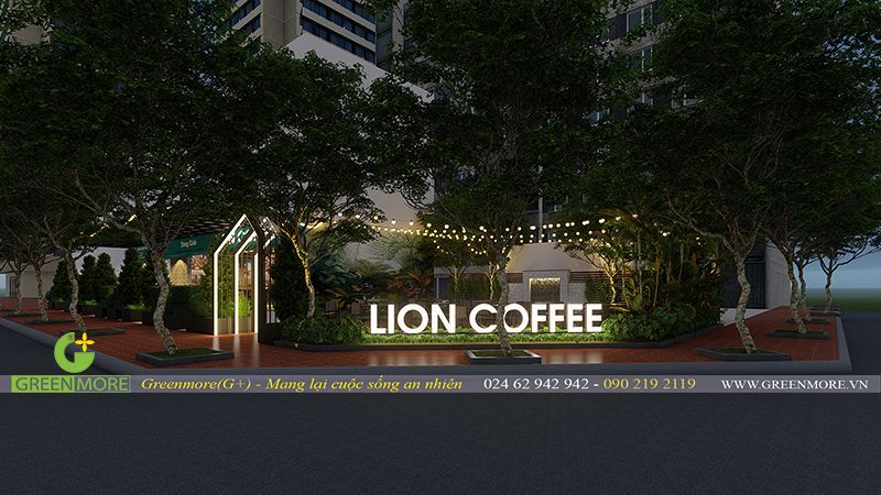 Thiết kế sân vườn quán cafe chú Văn – KĐT Linh Đàm