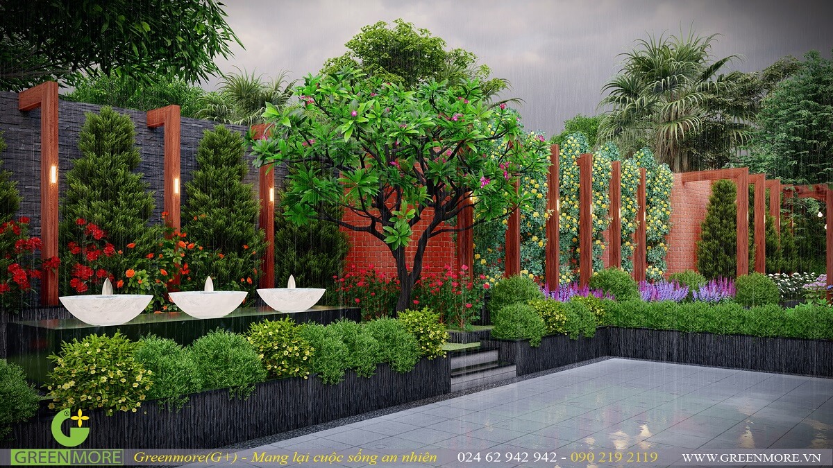NAM GARDEN - Sân vườn hiện đại Greenmore thiết kế tại Vĩnh Phúc
