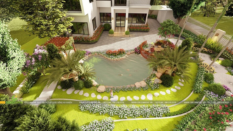 Thiết kế vườn biệt thự hiện đại tại TP Bắc Giang