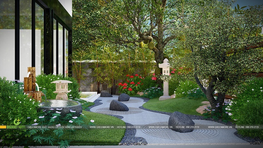 Thiết kế sân vườn theo phong cách Nhật Bản