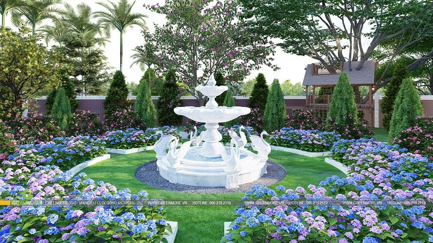Greenmore thiết kế sân vườn Châu Âu tại Thái Nguyên