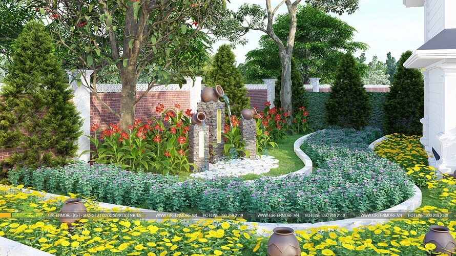 Greenmore thiết kế sân vườn Châu Âu tại Thái Nguyên