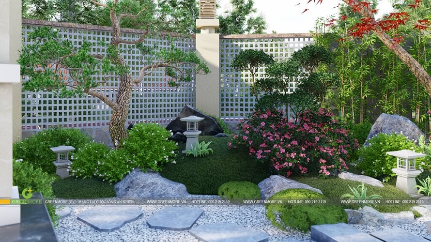 Thiết kế sân vườn Nhật Bản tại Vinhomes Greenbay - Greenmore