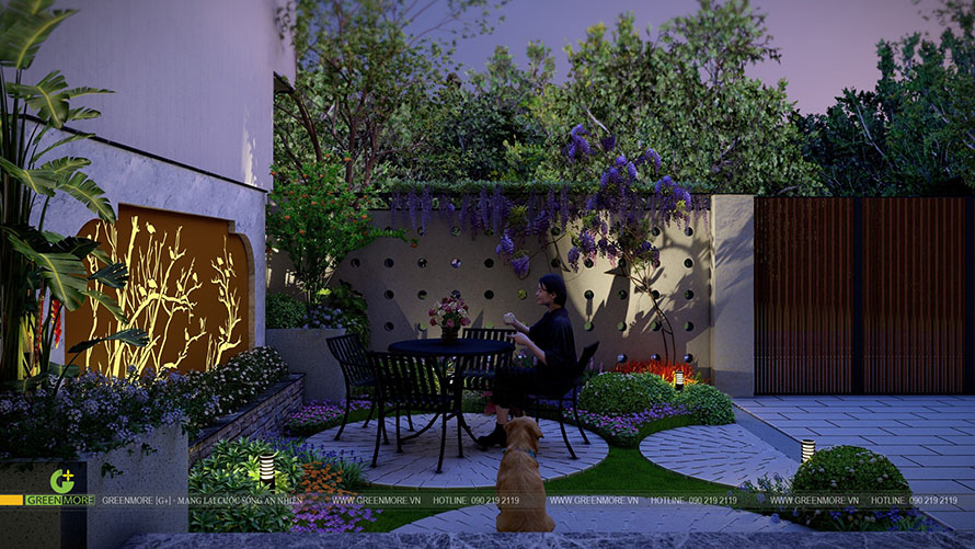 Thiết kế sân vườn nhỏ trước nhà tại Phú Thọ