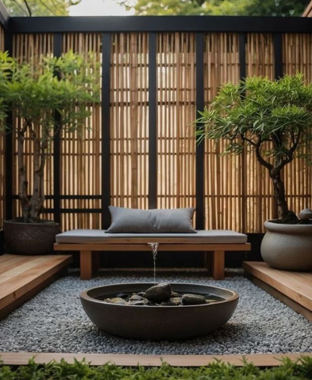 Khu tiếp khách ngoài trời mộc mạc và ấm cúng