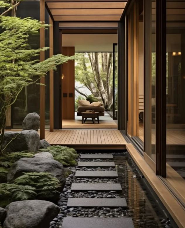 Sân vườn phân khu rõ ràng, hợp lý